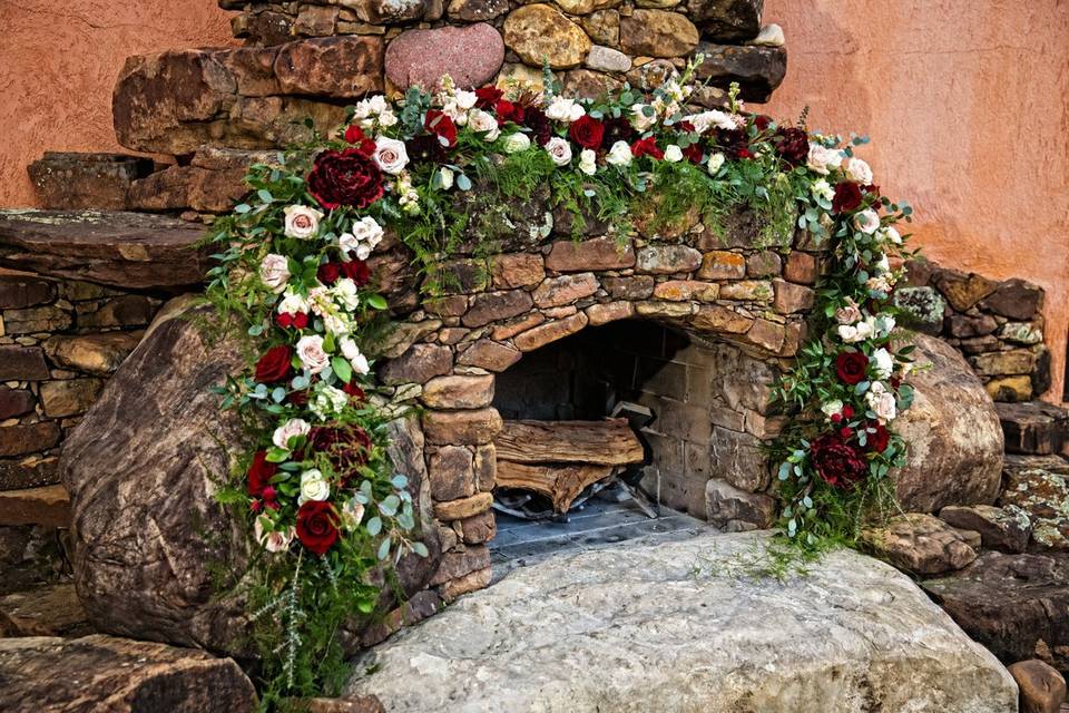 Floral on the Fireplace