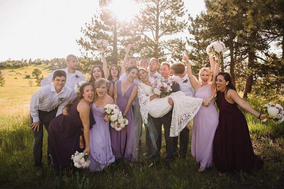 Bridal Party doing fun shots