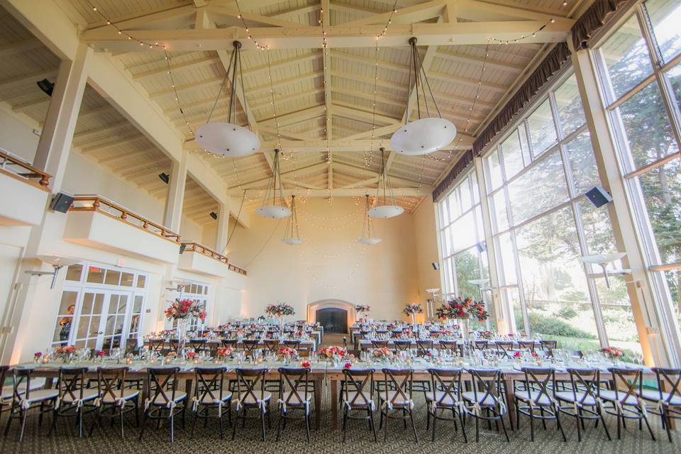 Chairs and tables in the Ventana Room