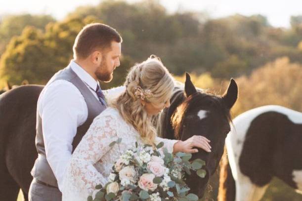 The bride and groom