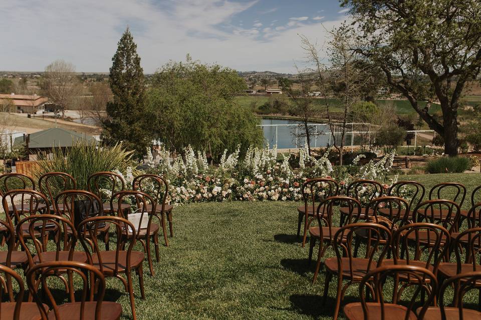 Intimate ceremony on main lawn