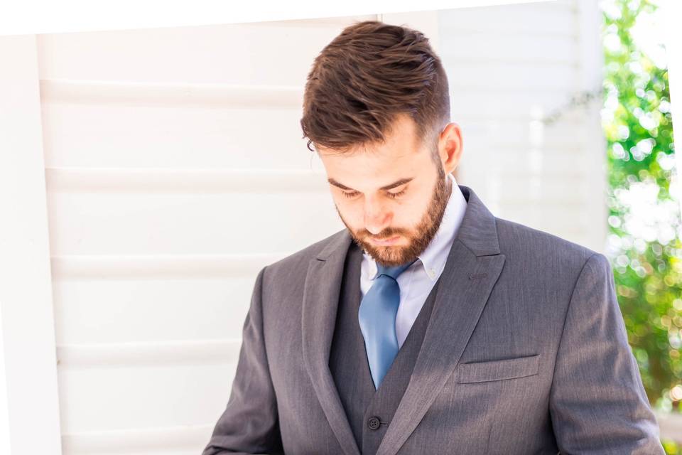 Groom Getting Ready