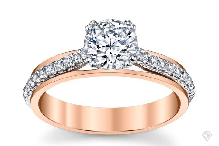 Rose gold and diamond rings