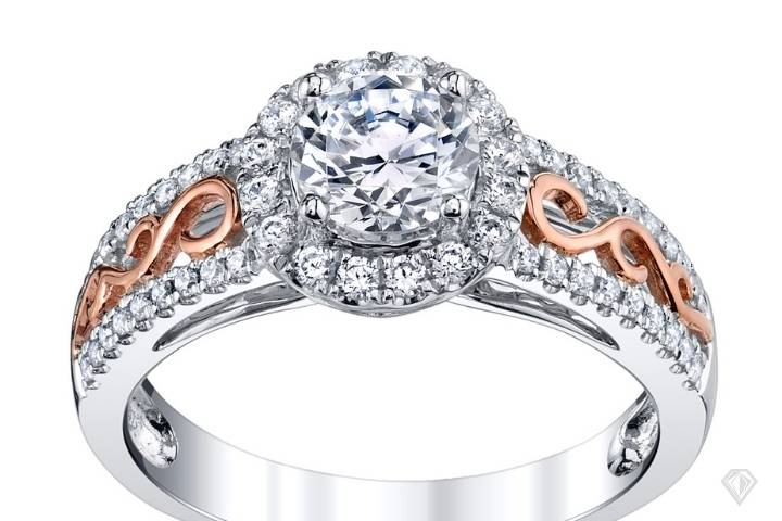 Diamonds and rose gold design