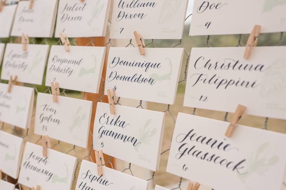 Calligraphy - Escort Cards