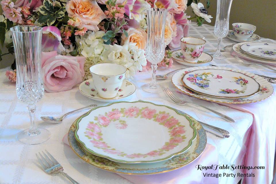 Floral Plates, Teacups, & More