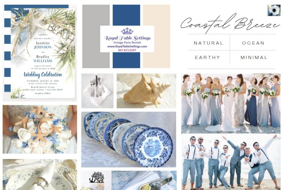 Beach Blue Wedding Mood Board.