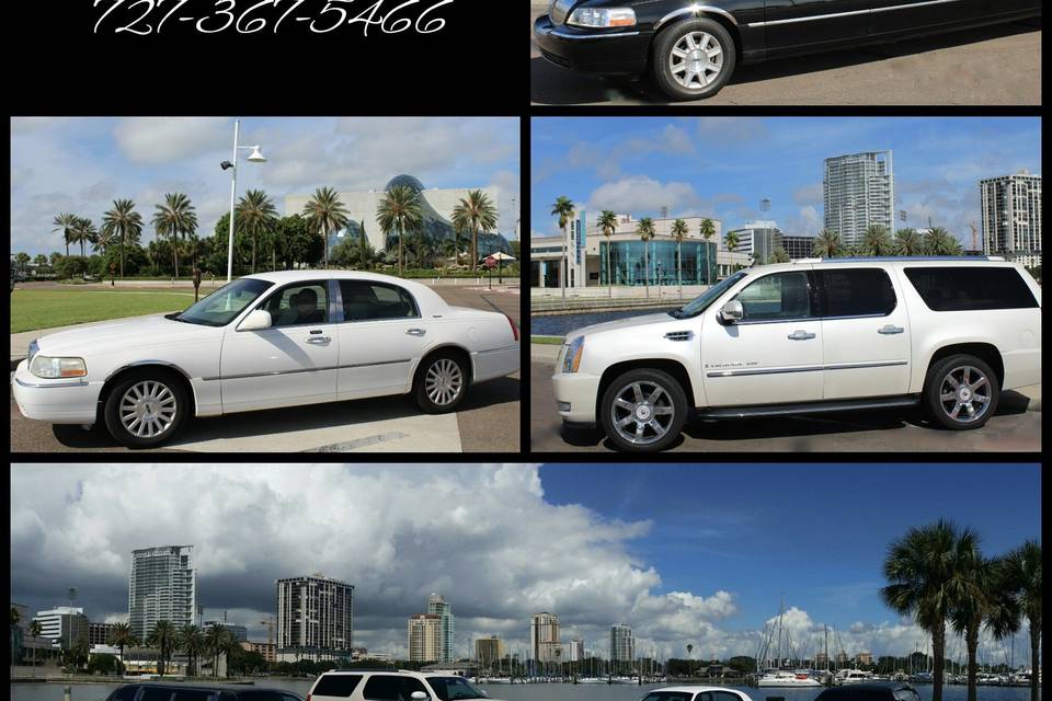 Choose your ride from a Stretch, SUV or Lincoln Towncar