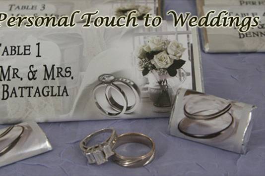 One of many wedding design choices. What a great favor and place card!