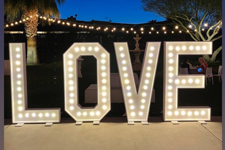 LOVE marquee letters available