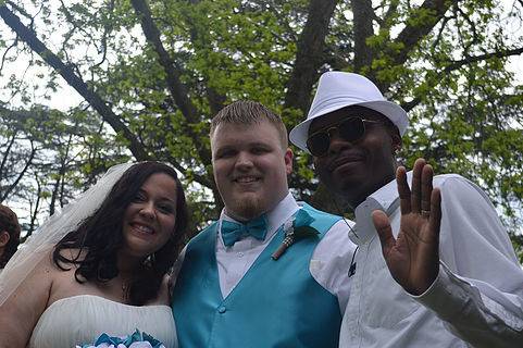 With the newlyweds