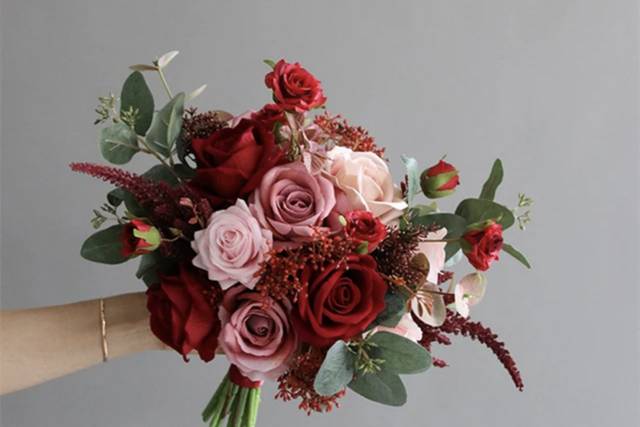 Pink and red rose bridal