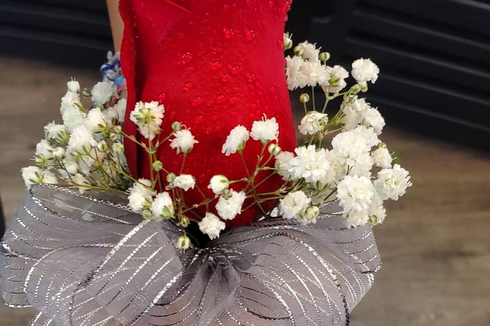 Simple red corsage