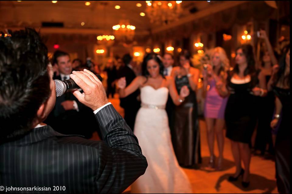 Reception lighting and drapery