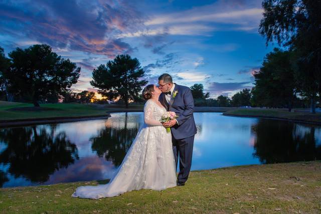 Tranquil waterside wedding