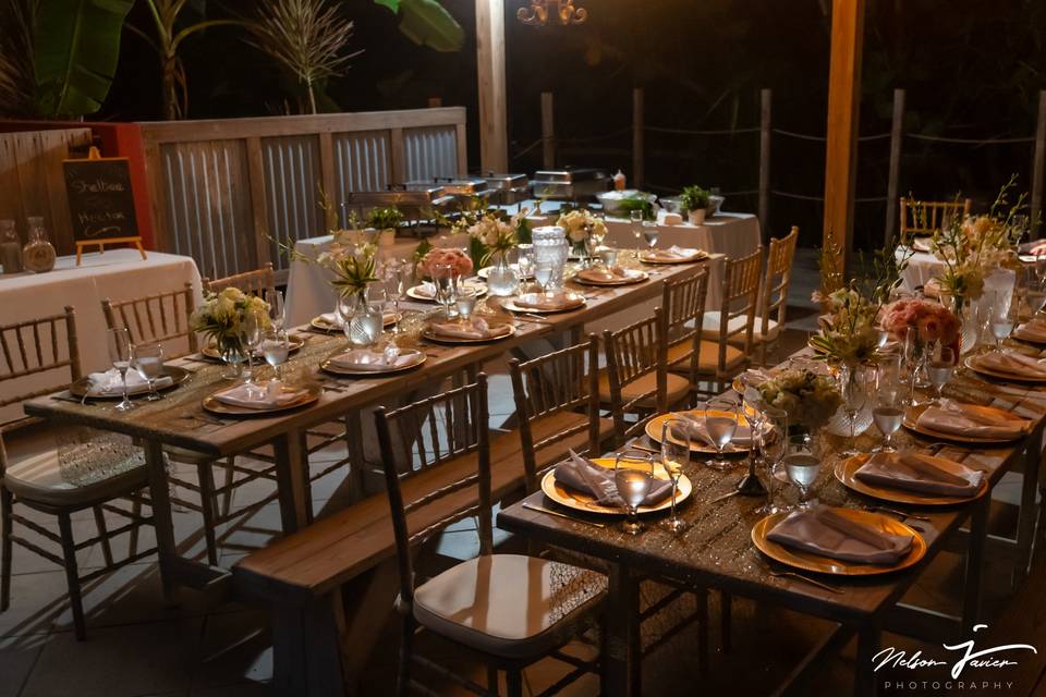 Dinner sert up in terrace area