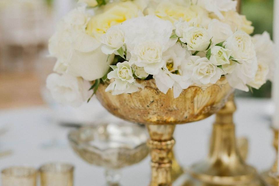 Gilded Accents and white floral