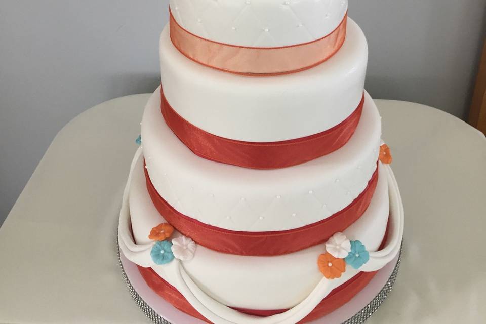 Ribboned cake decorations
