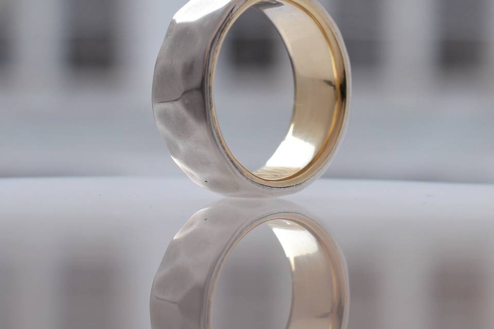 Men's two tone wedding ring
