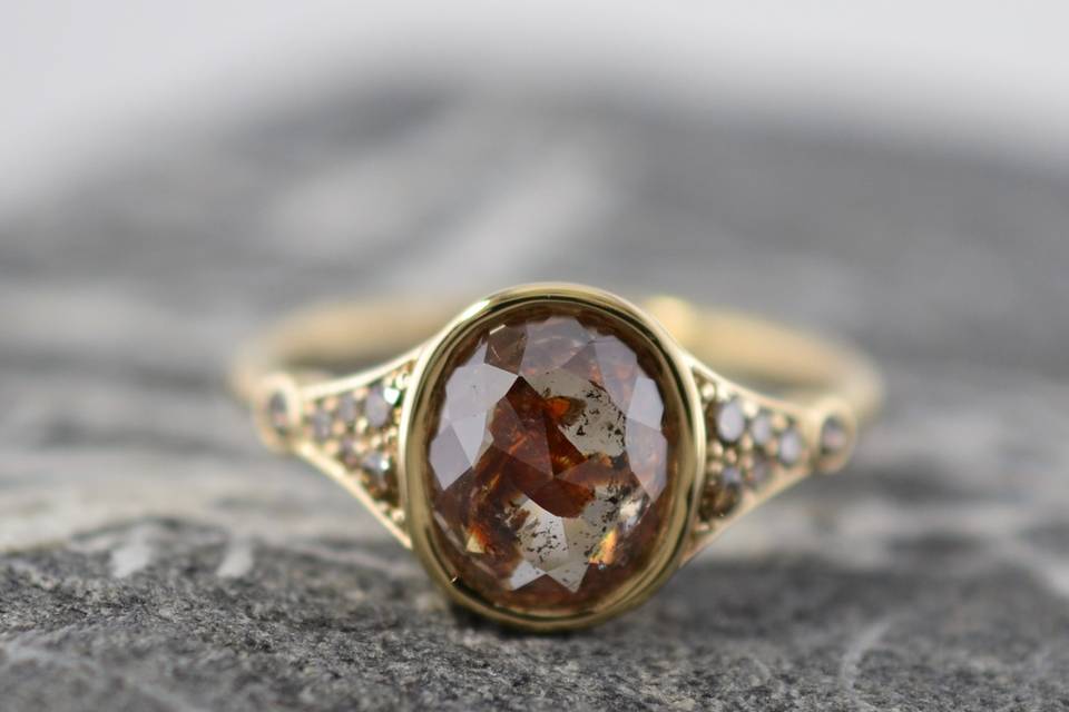 Rustic Rose Cut Diamond Ring