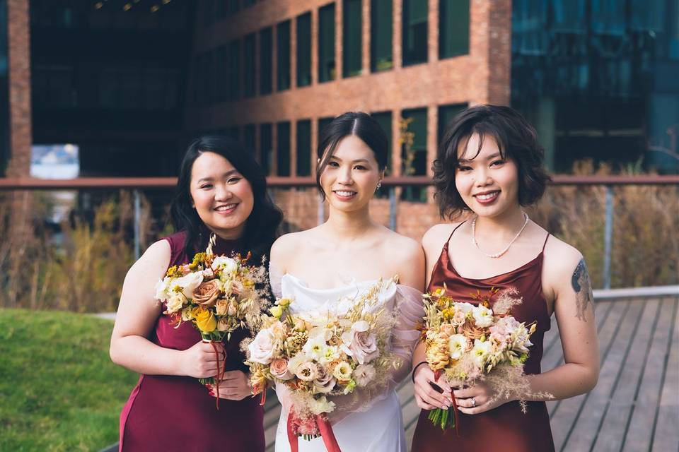 Bridal and bridesmaids bouquet