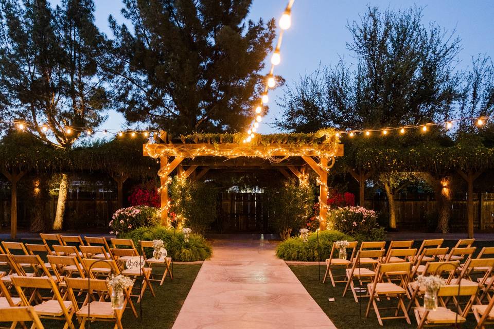 Backyard ceremony site