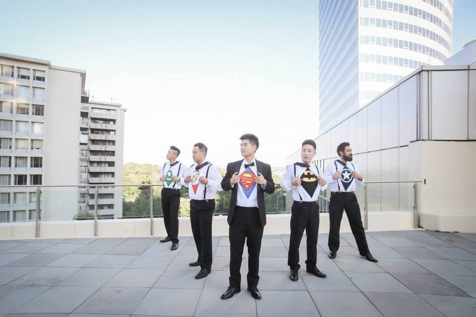 The groom with his groomsmen