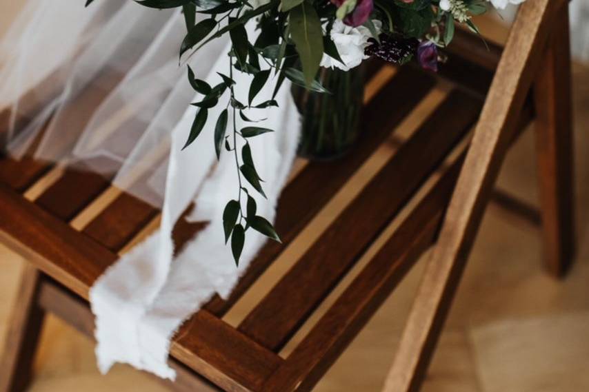 Bouquet on the chair