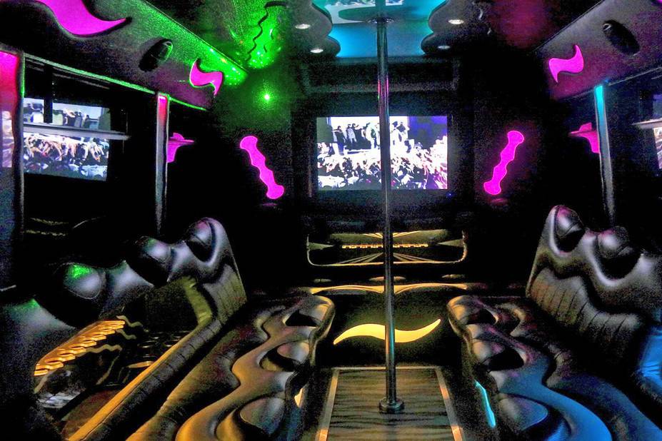 30 Passenger Party Bus Interior