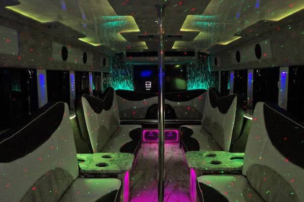 20 Passenger Party Bus Interior