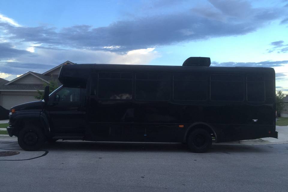 16 Passenger Party Bus Black