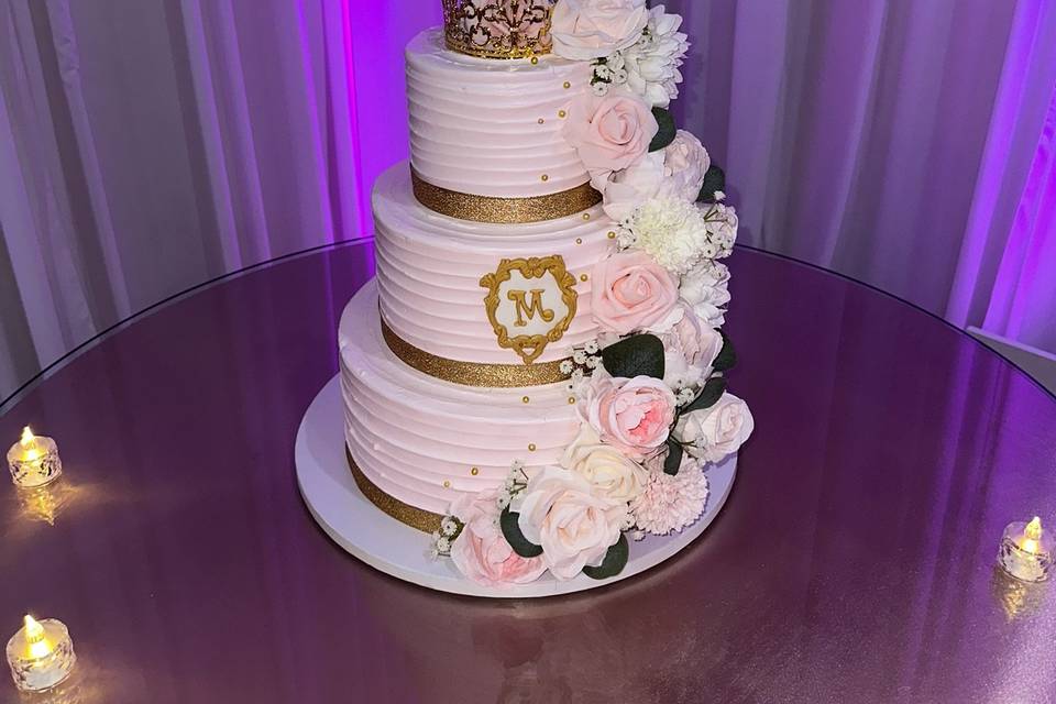 3 Tier Pink Quince Cake
