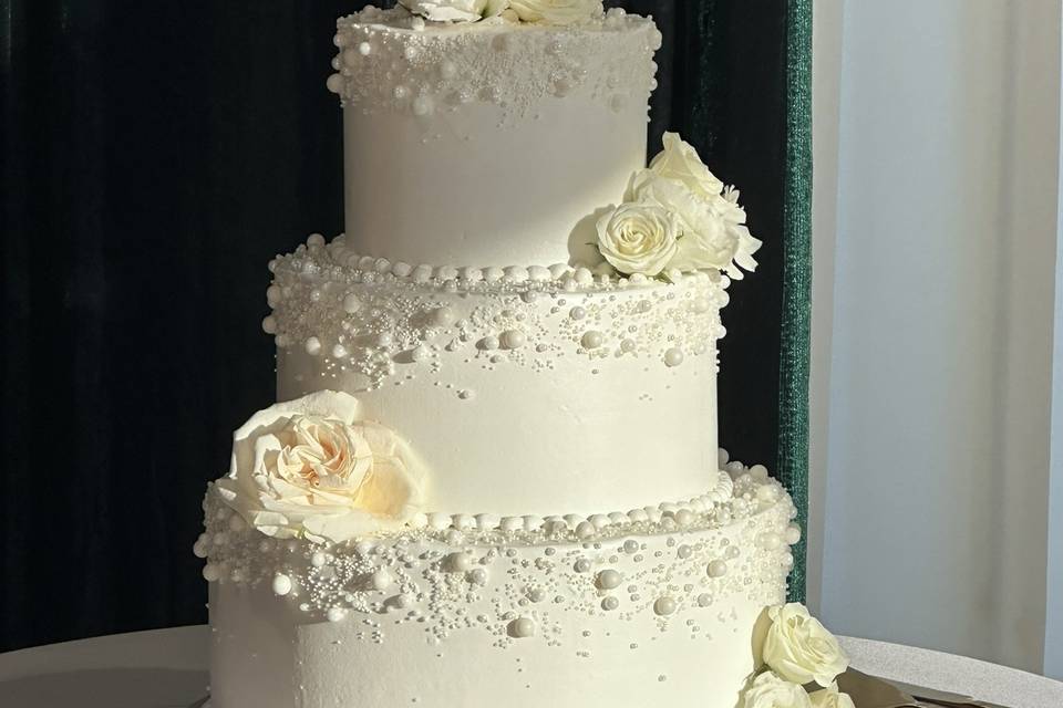 3 Tier pearl cake