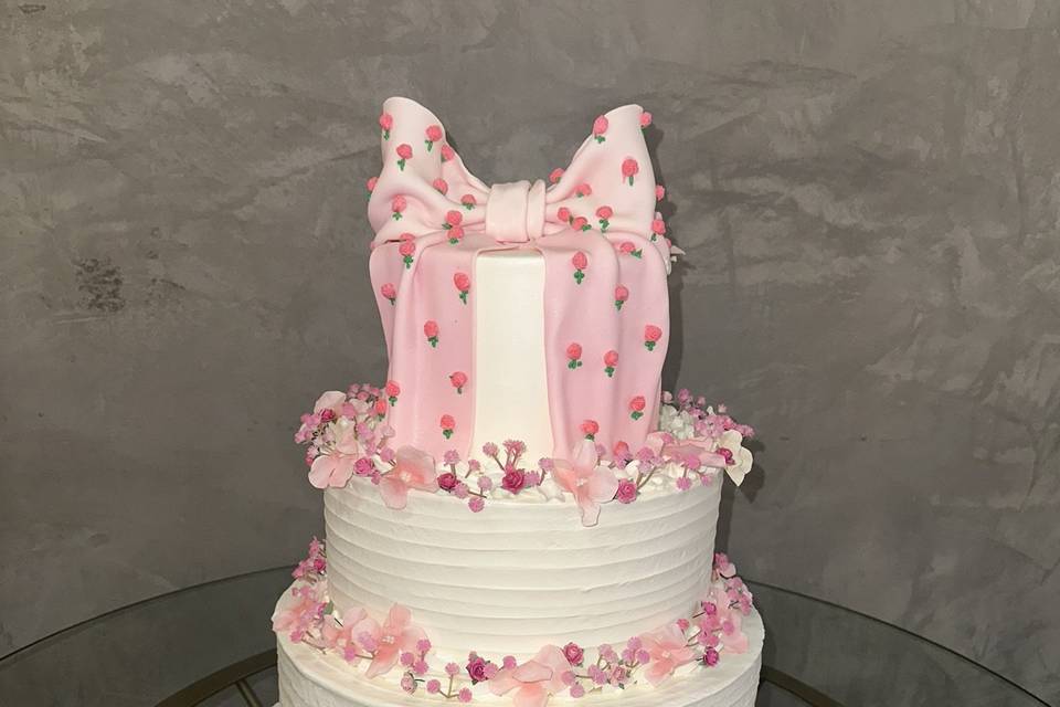 Pink roses 3 tier