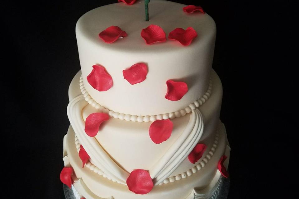Belle inspired wedding cake