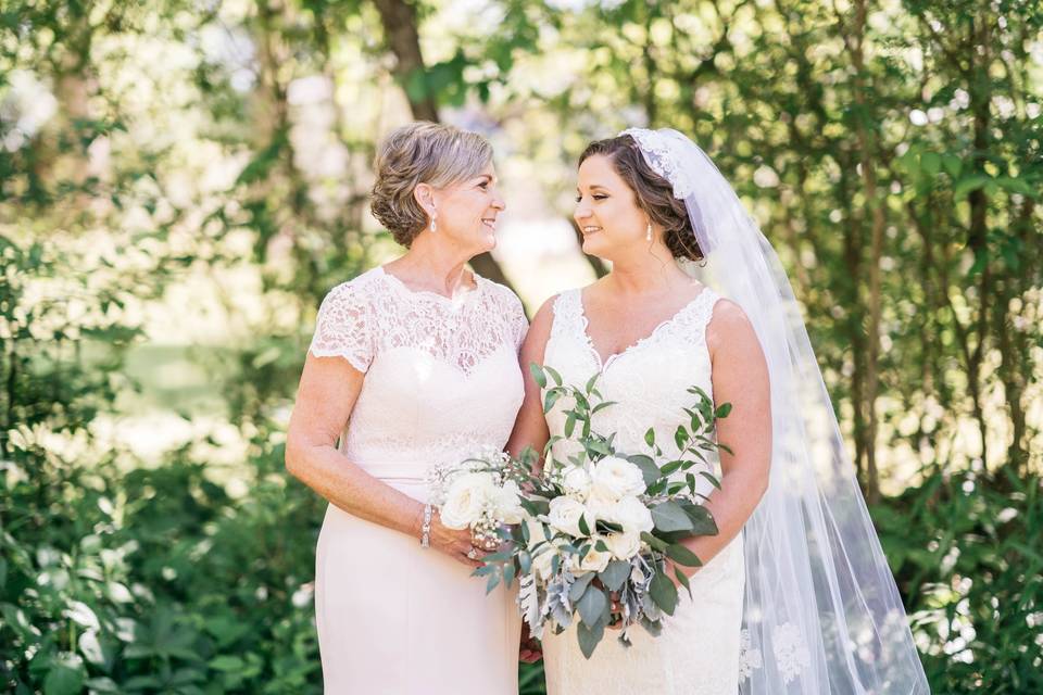 Bride with her mother