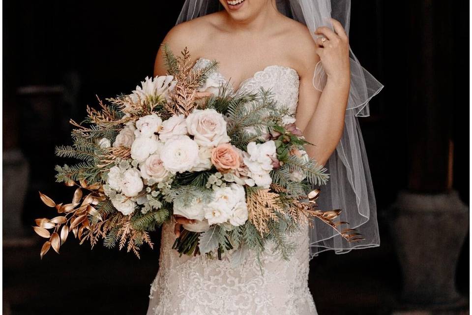Updo with veil