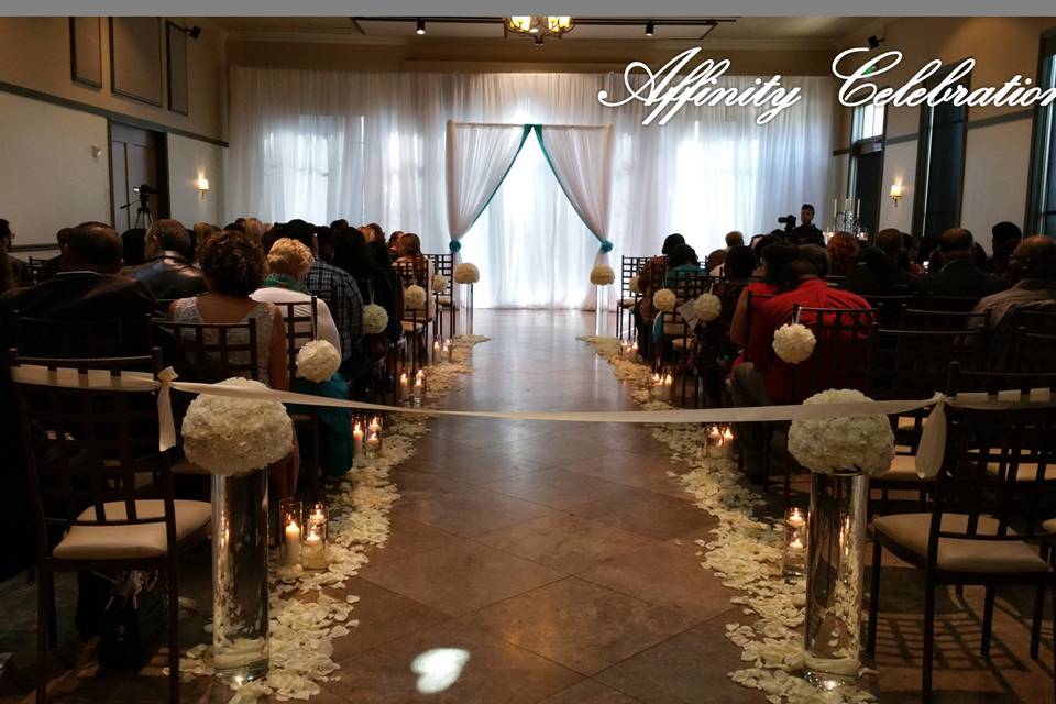 Indoor wedding aisle