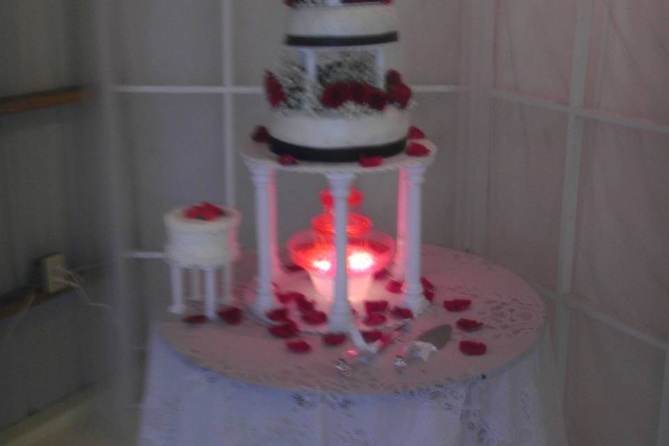 Multiple layered wedding cake