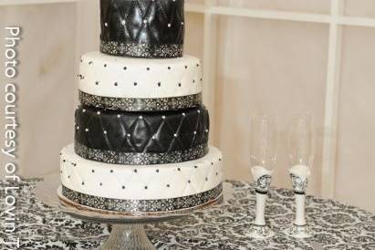 Multiple layered wedding cake