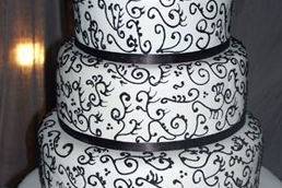 Multiple layered wedding cake