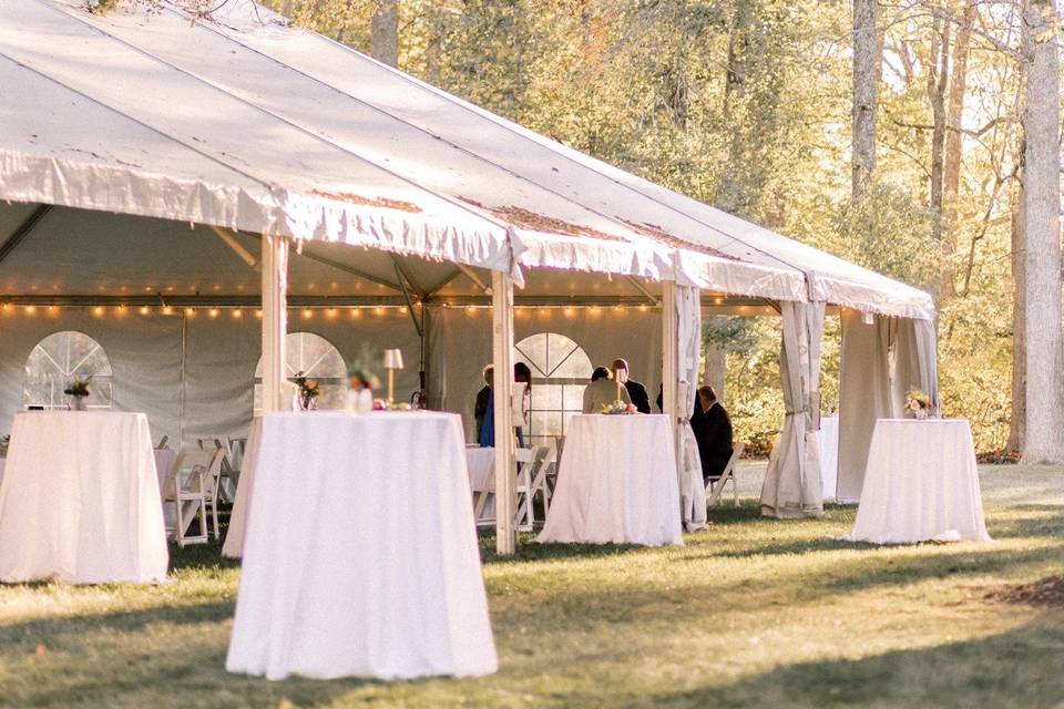 Private tented wedding