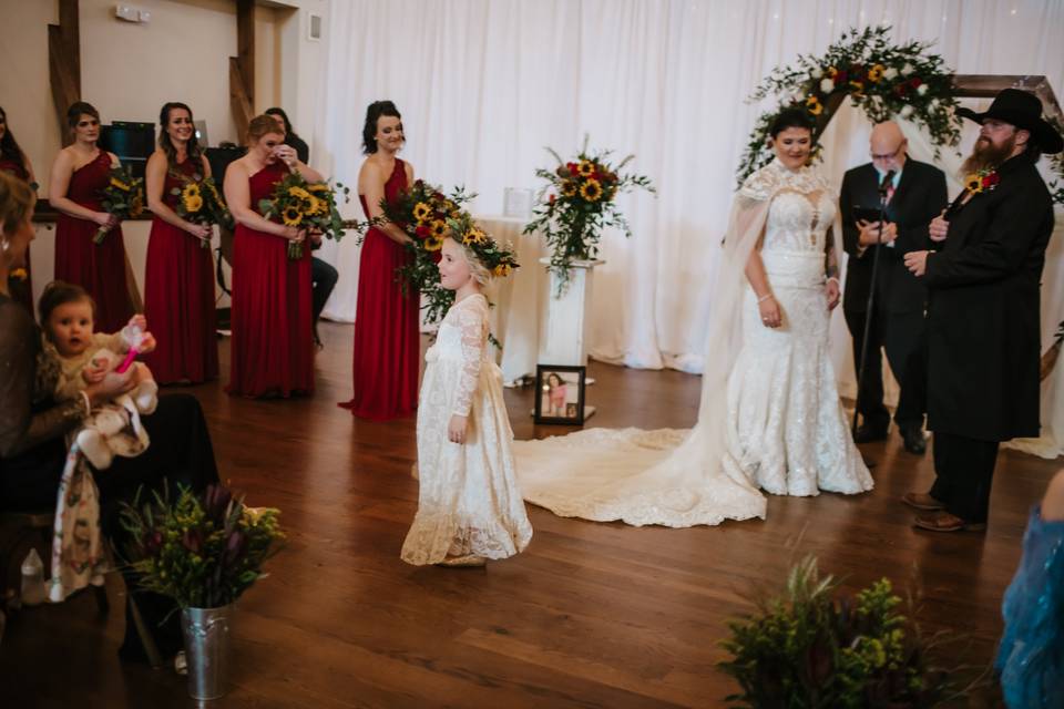 Fresh blooms at the altar