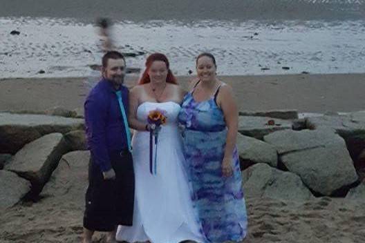 Barefoot in the sand at sunset