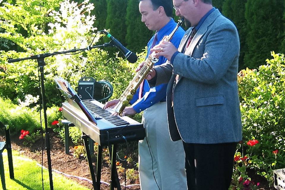 Steve Burpee (sax) and Chris Bidleman (piano) provides a wide range of music styles and can perform as a duo or soloist for a wedding ceremony.
