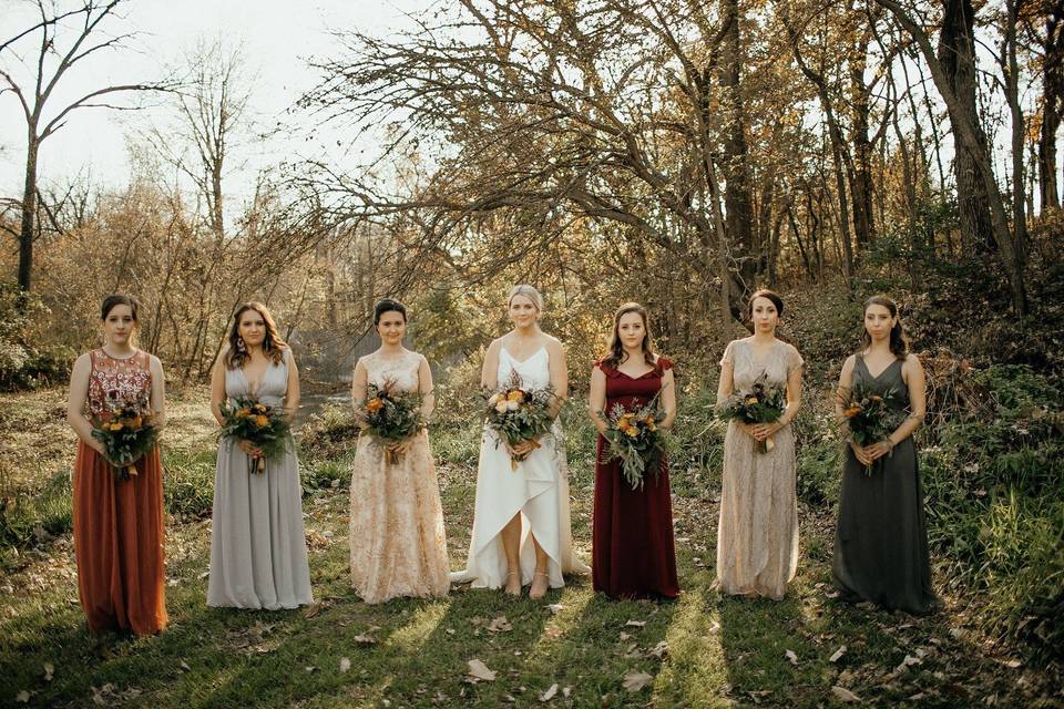 Boho bridesmaids