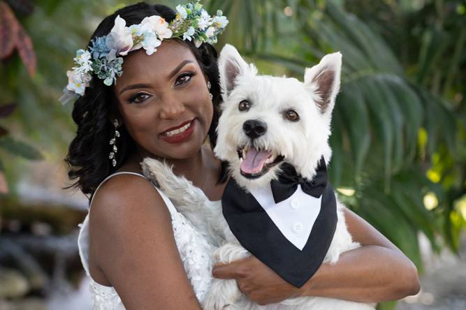 Bride and her pup
