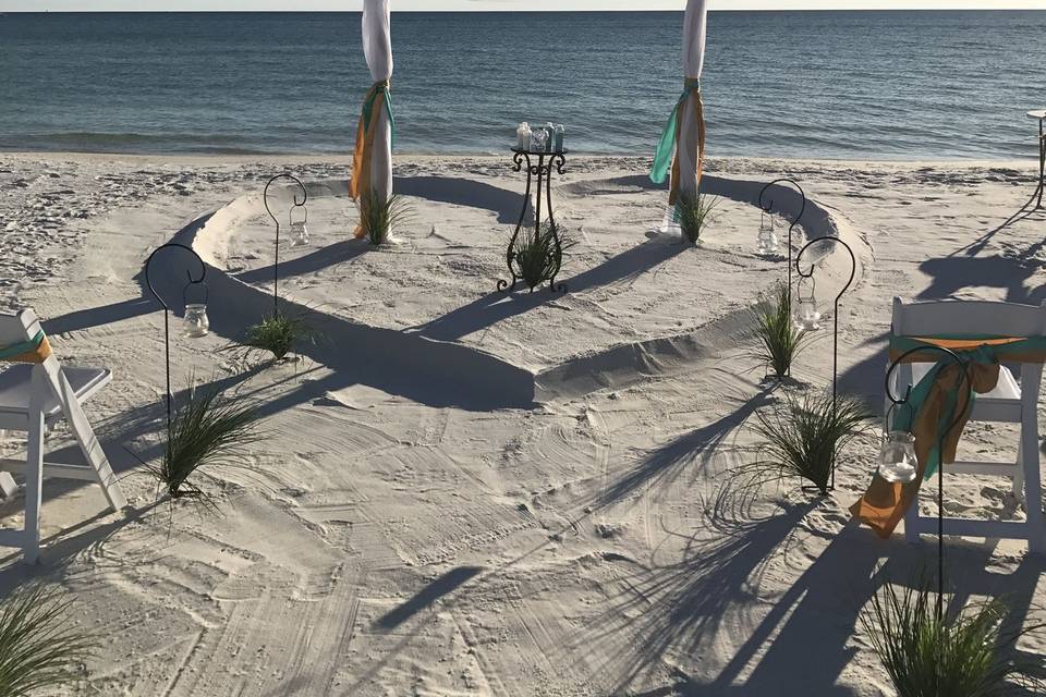 Extra Large heart around the arch in St. Andrews State Park. 2018