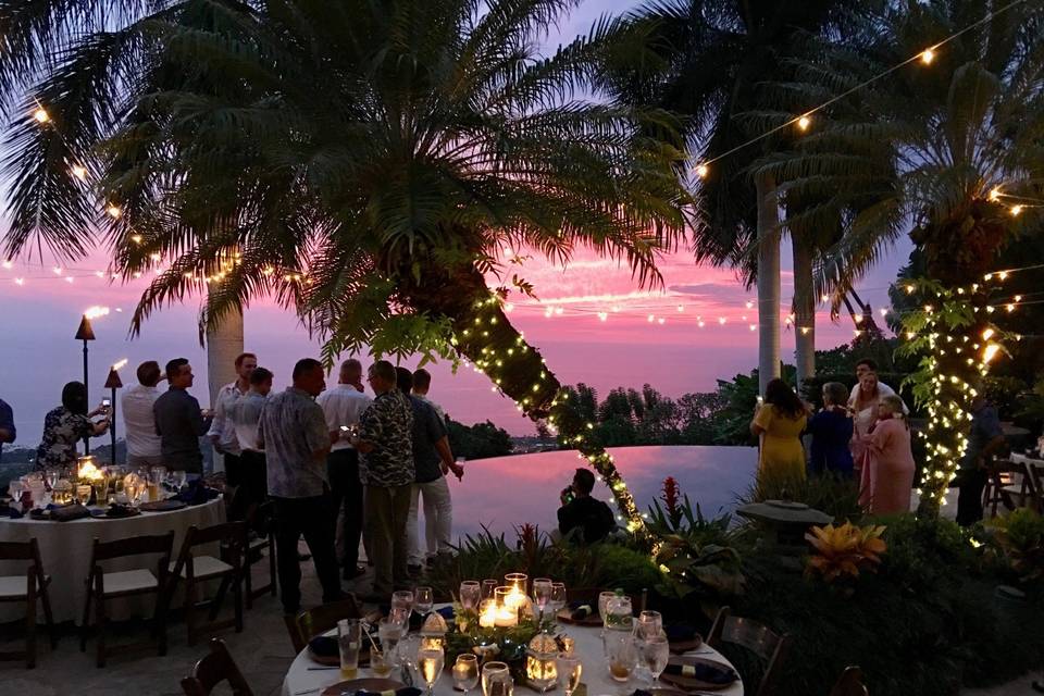 Magical poolside reception