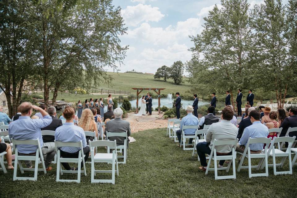 Outdoor farm ceremony